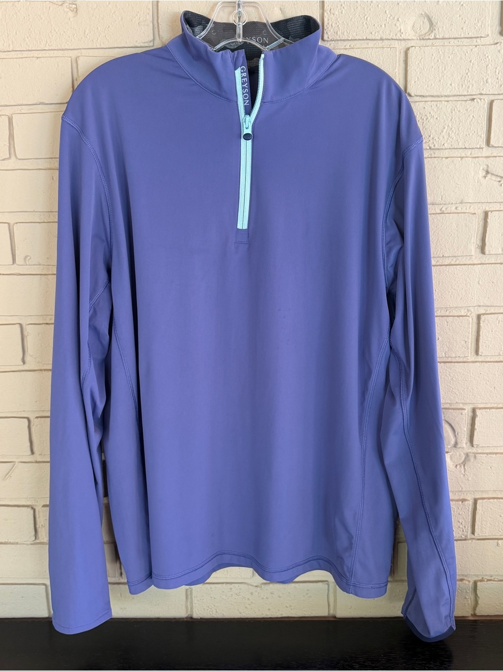 Greyson Pullover Quarter 1/4 Zip Golf Mens Large L Long Sleeve Purple Preppy